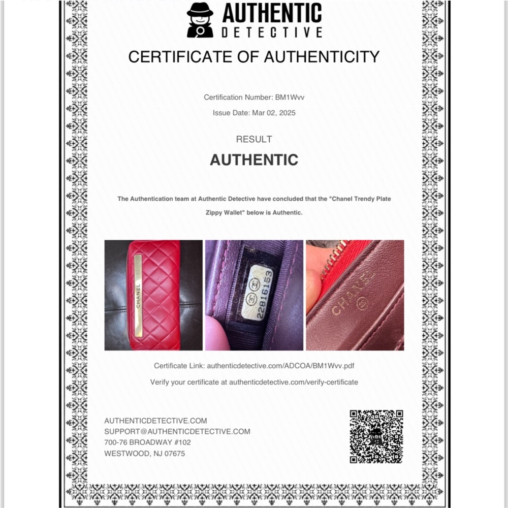 Chanel Red Quilted Leather Wallet - Picture 3 of 5
